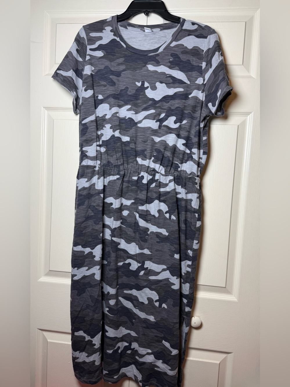 Old Navy Camo Print Waist-Defined Slub-Knit Midi Dress 100% Cotton